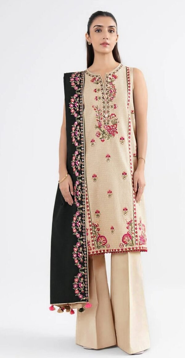 MIX BRANDS 3PC EMBROIDERED LUXURY DESIGNER LAWN VOL-10-D-729