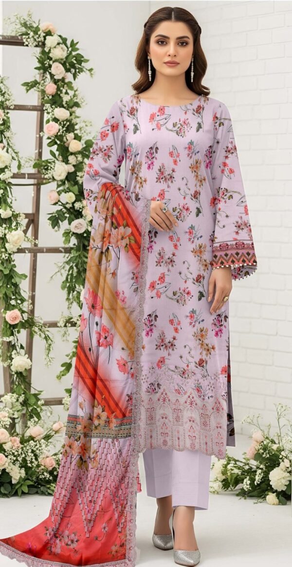 MEHAK E BAHAR 3PC EMBR SEQUIN DAMAN BOARING DIGITAL PRINTED LAWN VOL-214-D-315