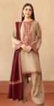 MIX BRANDS 3PC EMBROIDERED LUXURY DESIGNER LAWN VOL-16-D#742