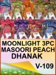 MASOORI 3PC PEACH DHANAK ALL OVER DIGITAL PRINTED VOL-109-Set Of 09 Dresses
