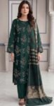 DHANAK 3PC EMBROIDERED SEQUIN MINAHIL ZAREEN JACQUARD WOOL SHAWL DESIGNER VOL-265-D-742