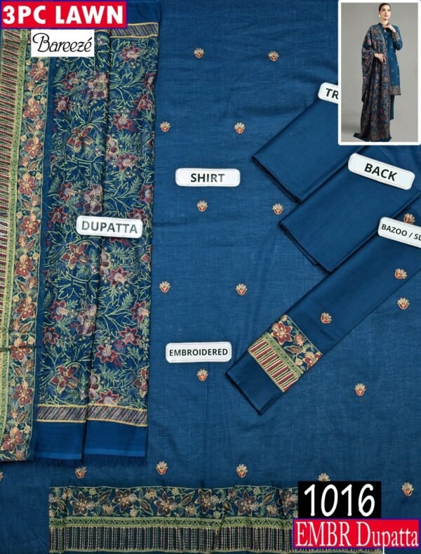 MIX BRANDS 3PC EMBROIDERED LUXURY DESIGNER LAWN VOL-09-Set Of 8 Dresses