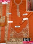 MIX BRANDS 3PC EMBROIDERED LUXURY DESIGNER LAWN VOL-09-Set Of 8 Dresses