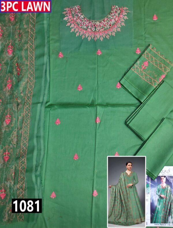 MIX BRANDS 3PC EMBROIDERED LUXURY DESIGNER LAWN VOL-09-Set Of 8 Dresses