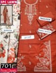 MIX BRANDS 3PC EMBROIDERED LUXURY DESIGNER LAWN VOL-10-Set Of 6  Dresses