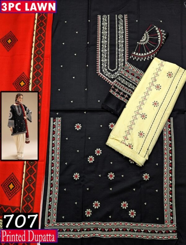 MIX BRANDS 3PC EMBROIDERED LUXURY DESIGNER LAWN VOL-10-Set Of 6  Dresses