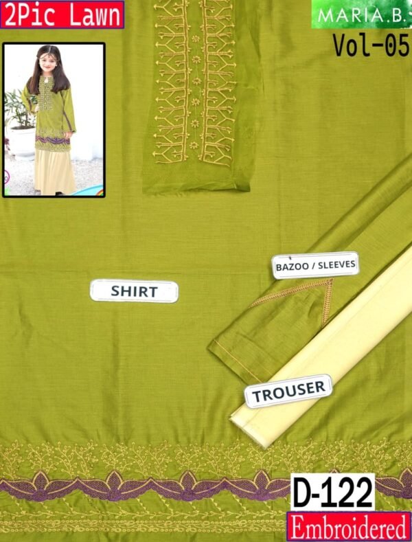 MARIA B KIDS 2PC LAWN 90/70 EMBROIDERED DESIGNER VOL-05-122