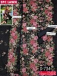MIX BRANDS 3PC EMBROIDERED LUXURY DESIGNER LAWN VOL-12-D#734