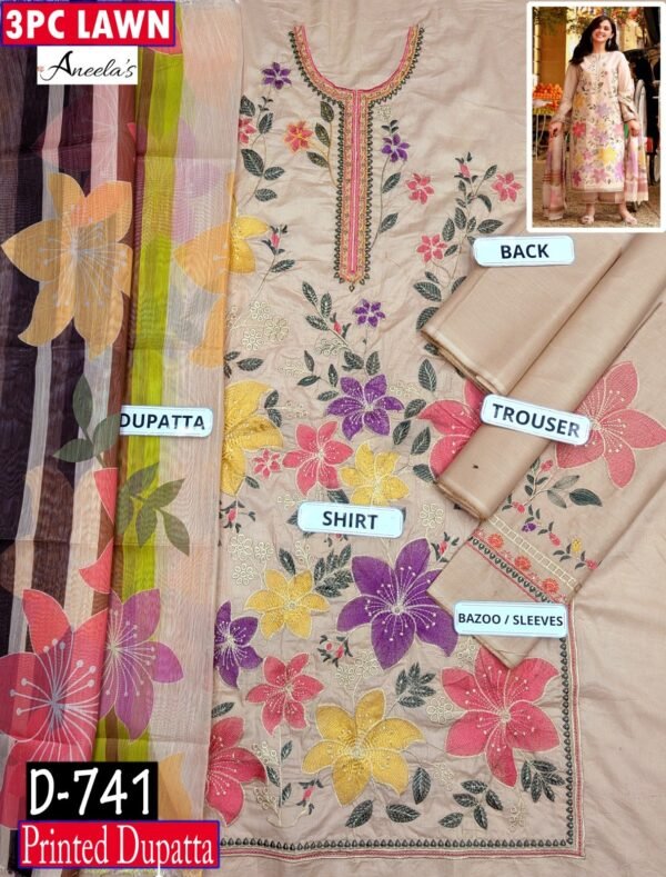 MIX BRANDS 3PC EMBROIDERED LUXURY DESIGNER LAWN VOL-16-Set Of 8 Dresses