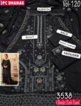 MOONLIGHT 3PC EMBROIDERED DAMAN DHANAK 04 BORDER JACQUARD SHAWL VOL-120-D-3538