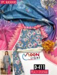 MASOORI 3PC PEACH DHANAK ALL OVER DIGITAL PRINTED VOL-109-Set Of 09 Dresses