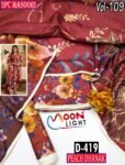 MASOORI 3PC PEACH DHANAK ALL OVER DIGITAL PRINTED VOL-109-D-419