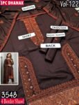 MOONLIGHT 3PC EMBROIDERED DAMAN DHANAK 04 BORDER JACQUARD SHAWL VOL-122-3548