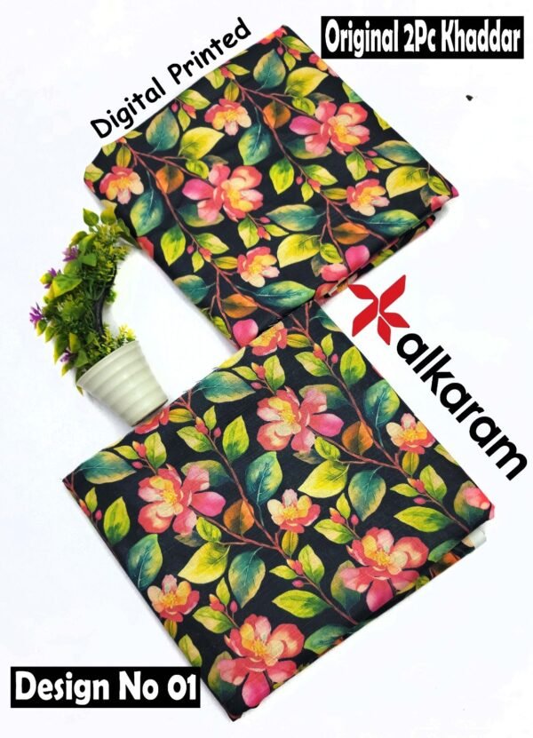 ALKARAM 2PC ALL OVER KHADDAR DIGITAL PRINTED VOL-01-Set Of 4 Dresses