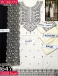 MIX BRANDS 3PC EMBROIDERED LUXURY DESIGNER DHANAK VOL-01-Set Of 06 Dresses