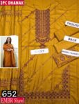MIX BRANDS 3PC EMBROIDERED LUXURY DESIGNER DHANAK VOL-01-Set Of 06 Dresses