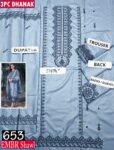 MIX BRANDS 3PC EMBROIDERED LUXURY DESIGNER DHANAK VOL-01-Set Of 06 Dresses