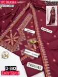 SM 3PC EMBROIDERED DHANAK PREMIUM EMBR SHAWL WINTER VOL-295-Set Of 06 Dresses