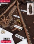 SM 3PC EMBROIDERED DHANAK PREMIUM EMBR SHAWL WINTER VOL-295-Set Of 06 Dresses