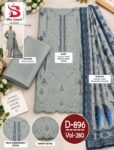 BIN SAEED 3PC DAMAN BOARING EMBROIDERED BANA DORA VISCOSE DESIGNER VOL-280-Set Of 08 Dresses