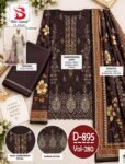 BIN SAEED 3PC DAMAN BOARING EMBROIDERED BANA DORA VISCOSE DESIGNER VOL-280-Set Of 08 Dresses