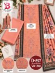 BIN SAEED 3PC DAMAN BOARING EMBROIDERED BANA DORA VISCOSE DESIGNER VOL-280-Set Of 08 Dresses