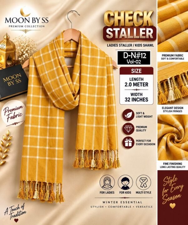 CHECK STYLE MARINA WOOL LADIES STALLER VOL-04-Set Of 06 Stallers