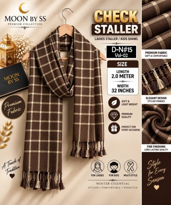 CHECK STYLE MARINA WOOL LADIES STALLER VOL-04-D-N#15