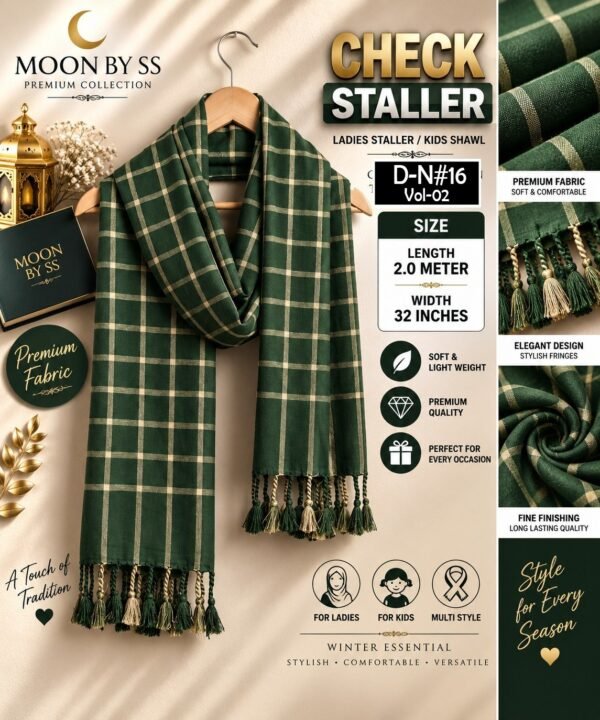 CHECK STYLE MARINA WOOL LADIES STALLER VOL-04-Set Of 06 Stallers