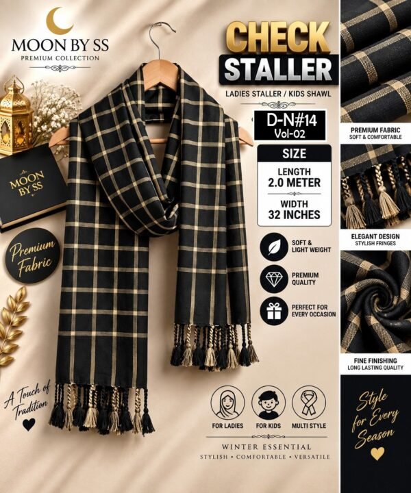 CHECK STYLE MARINA WOOL LADIES STALLER VOL-04-Set Of 06 Stallers