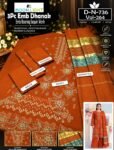 DHANAK 3PC BOARING WORK ESHAAL ANSARI SEQUIN DAMAN DESIGNER VOL-264-Set Of 06 Dresses